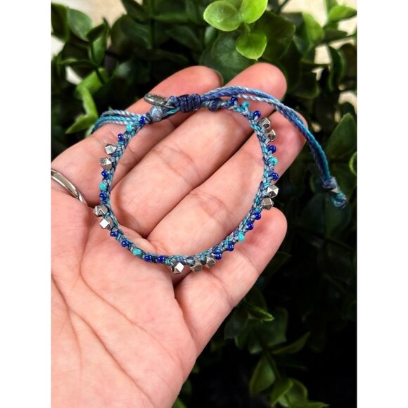 Pura Vida Braid with Blue/Silver Beads Bracelet - Picture 4 of 4